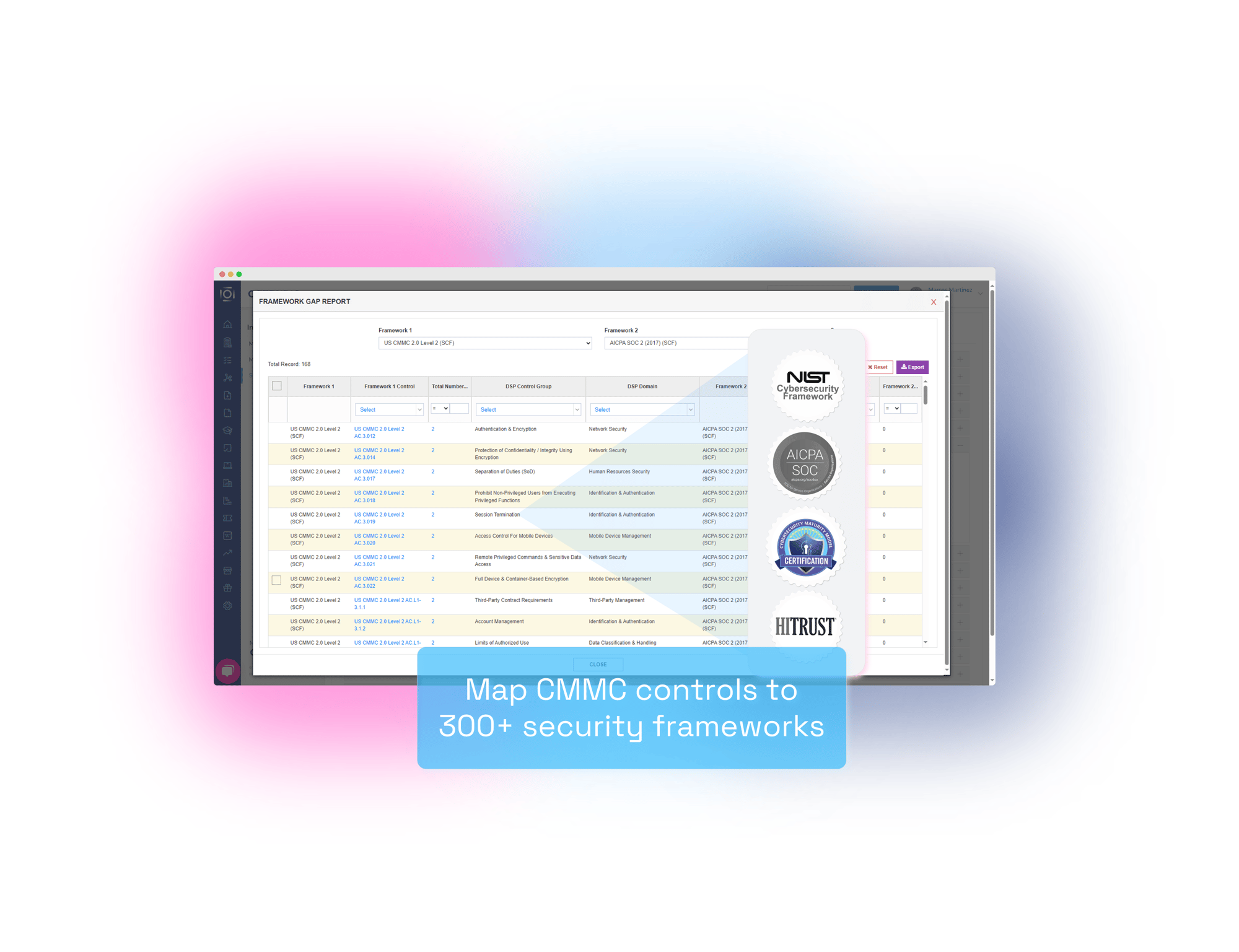 Map CMMC controls to  300+ security frameworks