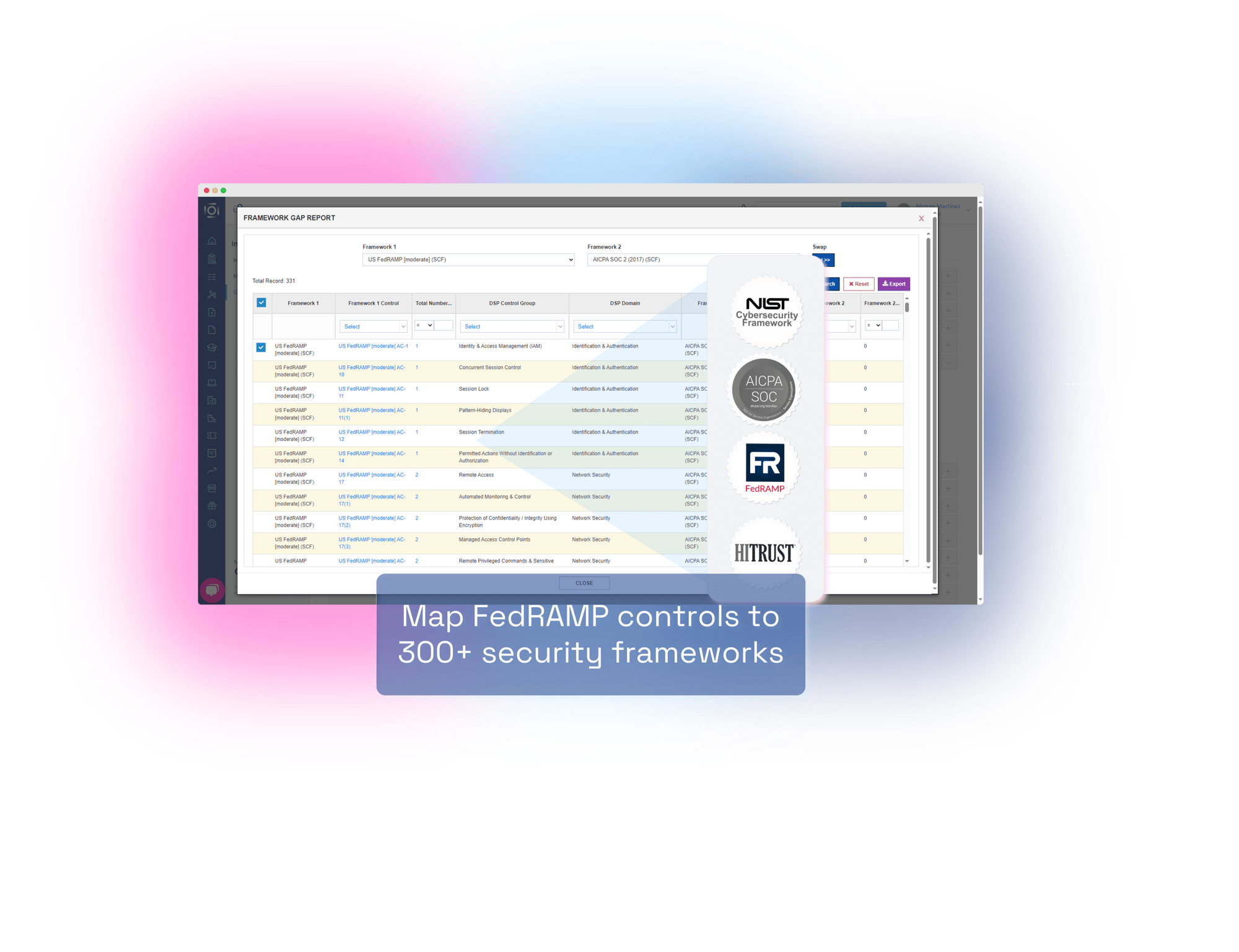 Map FedRAMP controls to  300+ security frameworks