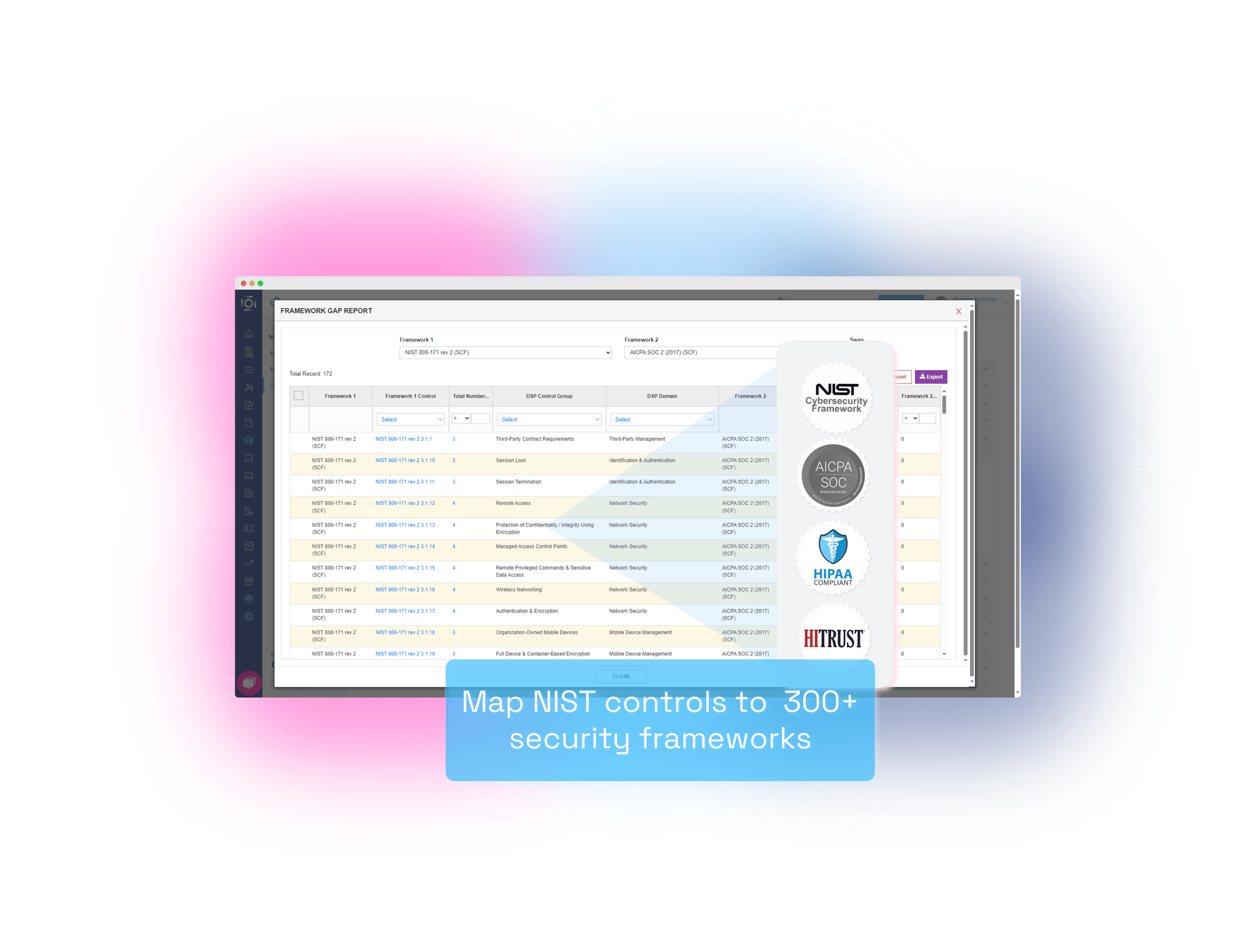 Map NIST controls to  300+ security frameworks